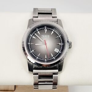 Takeo Kikuchi TK-20B8 Quartz Men’s Watch Textured Grey Dial Date Japan